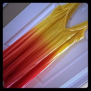 Seven7 Cotton ombre rolled strapped dress